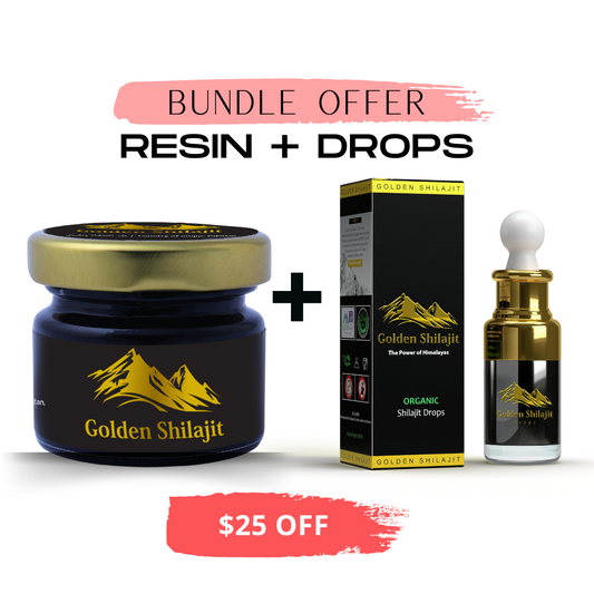 1XGOLDEN SHILAJIT RESIN + 1XGOLDEN SHILAJIT DROPS (BUNDLE)