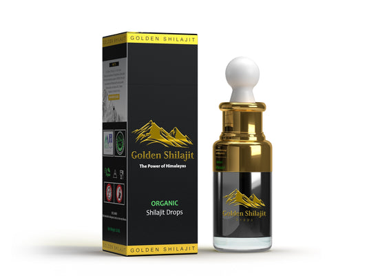 GOLDEN Shilajit Drops | 30 ML | Organic | Purified | 5 Packs | 3 Months Supply