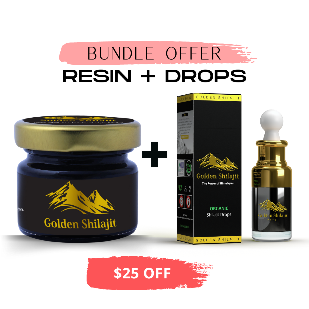 1XGOLDEN SHILAJIT RESIN + 1XGOLDEN SHILAJIT DROPS (BUNDLE)